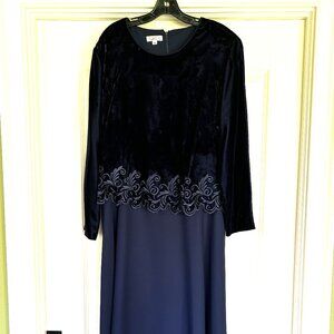 Talbot's 18 Long Evening Dress Midnight Blue